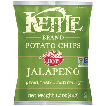 Kettle Brand Kettle Chips, Jalape&#241;o, 1.5 oz., 24/CS