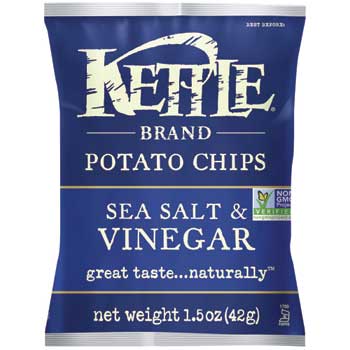 Kettle Brand Kettle Chips, Sea Salt &amp; Vinegar, 1.5 oz., 24/CS