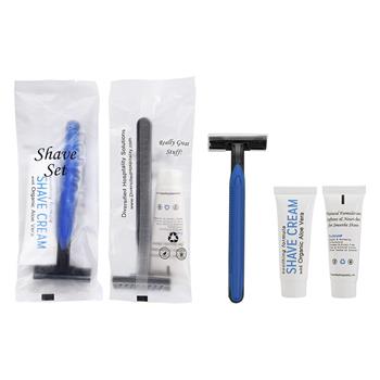 Diversified Hospitality Solutions Shave Set, Frosted Sachet Wrapped, Twin Blade Razor &amp; Shaving Cream, 500/CS