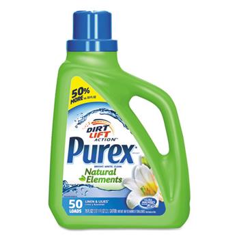 PUREX Ultra Natural Elements HE Liquid Detergent, Linen &amp; Lilies, 75oz Bottle,6/Carton