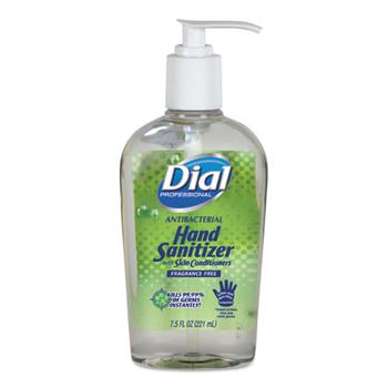 Dial Professional Antibacterial Hand Sanitizer w/Moisturizers, 7.5 oz. Pump Bottle, 12/Carton