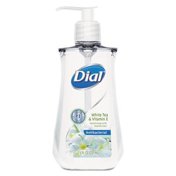 Dial Antimicrobial Liquid Soap, 7 1/2 oz Pump Bottle, White Tea