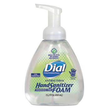 Dial Professional Antibacterial Foaming Hand Sanitizer, 15.2 oz. Pump Bottle,  4/Carton