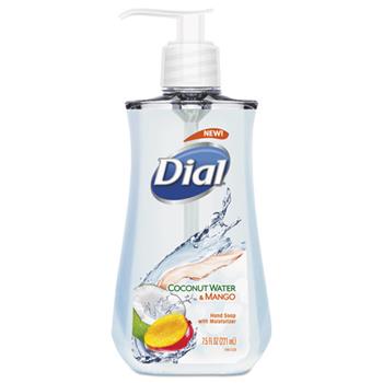 Dial Antimicrobial Liquid Soap, 7.5 oz. Pump Bottle, Coconut Water &amp; Mango
