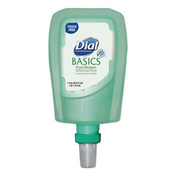 Dial Professional FIT Basics Hypoallergenic Foaming Hand Wash Universal Touch Free Refill, Honeysuckle, 1 L Refill, 3 Refills/Carton