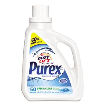 PUREX Free and Clear Liquid Laundry Detergent, 75 oz. Bottle, Free and Clear Scent