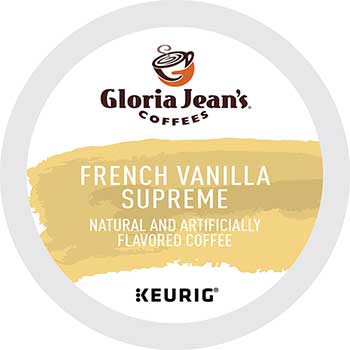 Gloria Jean&#39;s French Vanilla Supreme Coffee K-Cup&#174; Pods, 24/BX, 4 BX/CT