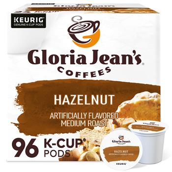 Gloria Jean&#39;s Hazelnut Coffee K-Cup&#174; Pods, 24/BX, 4 BX/CT