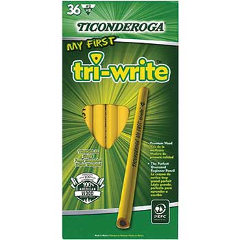 Ticonderoga&#174; My First Tri-Write Primary Size No. 2 Pencils without Eraser, 36/BX