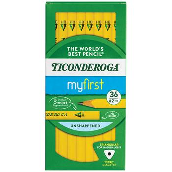 Ticonderoga My First Tri-Write Primary Size No. 2 Pencils without Eraser, 36/Box