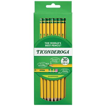 Ticonderoga Pre-Sharpened Pencil, HB, #2, Yellow Barrel, 30/Pack
