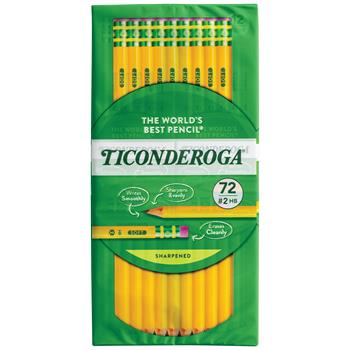 Ticonderoga Pre-Sharpened Pencil, HB #2, Yellow, 72/Pack