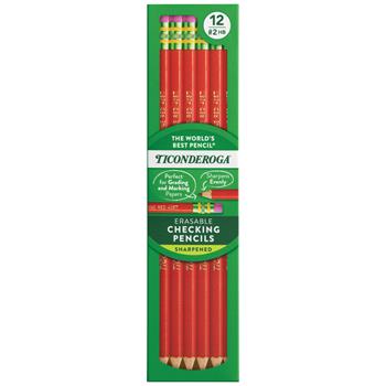 Ticonderoga Ticonderoga Erasable Colored Pencils, 2.6 mm, CME Lead/Barrel, Dozen
