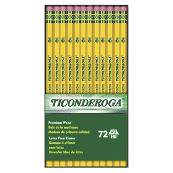 Ticonderoga Ticonderoga No. 2 Woodcase Pencils, #2 Lead, Yellow Wood Barrel, 72/Box