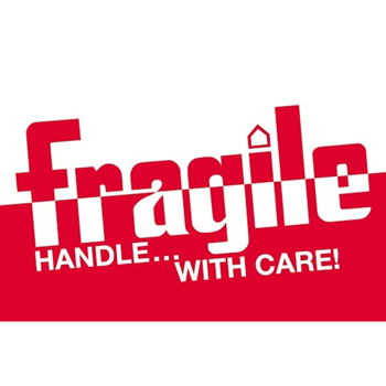 W.B. Mason Co. Labels, Fragile- Handle With Care!, 2 in x 3 in, Red/White, 500/Roll