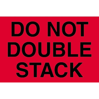 W.B. Mason Co. Labels, Do Not Double Stack, 2 in x 3 in, Fluorescent Red, 500/Roll