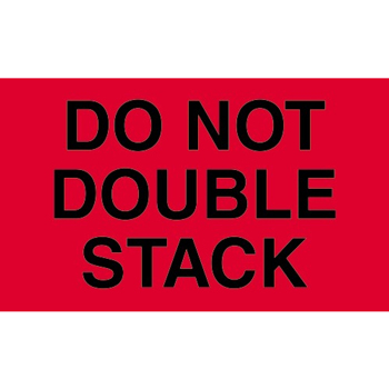 W.B. Mason Co. Labels, Do Not Double Stack, 3 in x 5 in, Fluorescent Red, 500/Roll