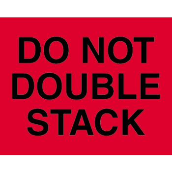 W.B. Mason Co. Labels, Do Not Double Stack, 8 in x 10 in, Fluorescent Red, 250/Roll