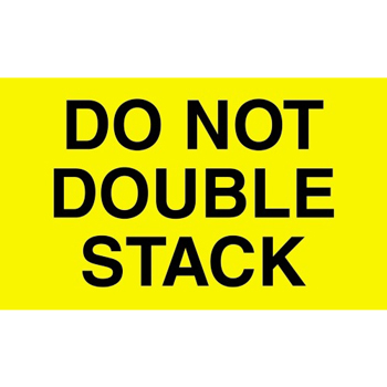 W.B. Mason Co. Labels, Do Not Double Stack, 3 in x 5 in, Fluorescent Yellow, 500/Roll