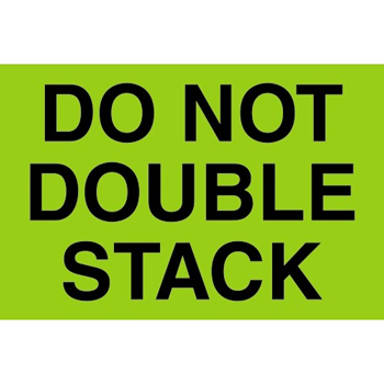 W.B. Mason Co. Labels, Do Not Double Stack, 2 in x 3 in, Fluorescent Green, 500/Roll