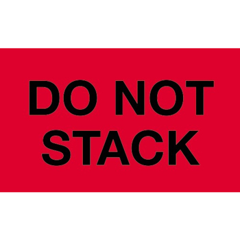 W.B. Mason Co. Labels, Do Not Stack, 3 in x 5 in, Fluorescent Red, 500/Roll