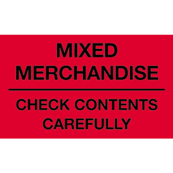W.B. Mason Co. Labels, Mixed Merchandise, 3 in x 5 in, Fluorescent Red, 500 Labels/Roll