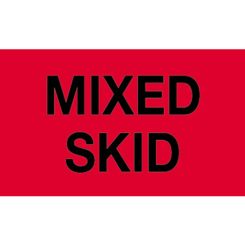 W.B. Mason Co. Labels, Mixed Skid, 3 in x 5 in, Fluorescent Red, 500/Roll