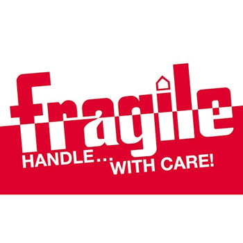 W.B. Mason Co. Labels, Fragile- Handle With Care!, 3 in x 5 in, Red/White, 500/Roll