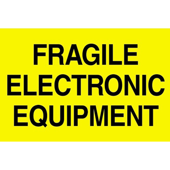 W.B. Mason Co. Labels, Fragile- Electronic Equipment, 2 in x 3 in, Fluorescent Yellow, 500/Roll