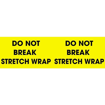 W.B. Mason Co. Labels, Do Not Break Stretch Wrap, 3 in x 10 in, Fluorescent Yellow, 500/Roll