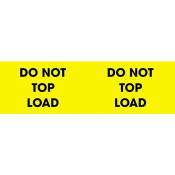 W.B. Mason Co. Labels, Do Not Top Load, 3 in x 10 in, Fluorescent Yellow, 500/Roll