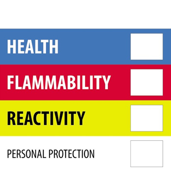 W.B. Mason Co. Regulated Labels, Health Flammability Reactivity, 4 in x 4 in, Multiple, 500/Roll