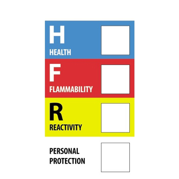 W.B. Mason Co. Regulated Labels, Health Flammability Reactivity, 1 in x 2 in, Multiple, 500/Roll