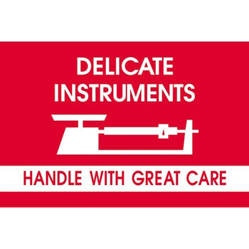 W.B. Mason Co. Delicate Instruments Labels, Delicate Instruments- Handle With Great Care, 2 in x 3 in, Red/White, 500/Roll