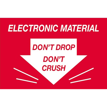 W.B. Mason Co. Labels, Don ftt Drop Don ftt Crush- Electronic Material, 2 in x 3 in, Red/White, 500/Roll
