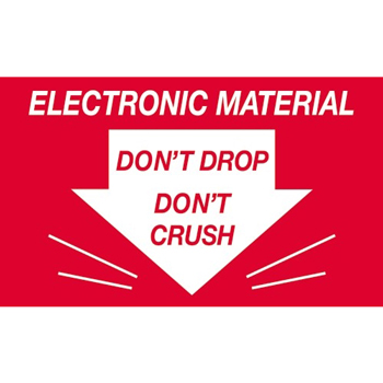 W.B. Mason Co. Labels, Don ftt Drop Don ftt Crush- Electronic Material, 3 in x 5 in, Red/White, 500/Roll