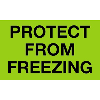 W.B. Mason Co. Climate Labels, Protect From Freezing, 3 in x 5 in, Fluorescent Green, 500/Roll