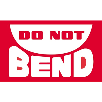 W.B. Mason Co. Labels, Do Not Bend, 3 in x 5 in, Red/White, 500/Roll