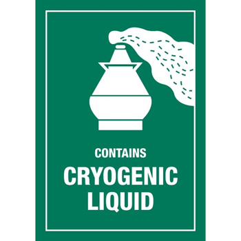 W.B. Mason Co. Air Specialty Labels, Contains Cryogenic Liquid, 3 in x 4-1/4 in, Green/White, 500/Roll