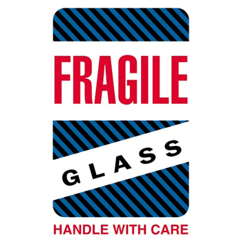 W.B. Mason Co. Labels, Fragile- Glass- Handle With Care, 4 in x 6 in, Multiple, 500/Roll