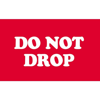W.B. Mason Co. Labels, Do Not Drop, 3 in x 5 in, Red/White, 500/Roll