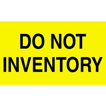 W.B. Mason Co. Labels, Do Not Inventory, 3 in x 5 in, Fluorescent Yellow, 500/Roll
