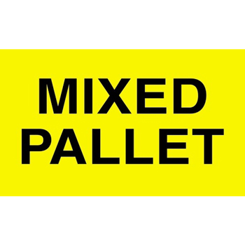 W.B. Mason Co. Labels, Mixed Pallet, 3 in x 5 in, Fluorescent Yellow, 500/Roll