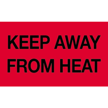 W.B. Mason Co. Receiving Labels, Keep Away from Heat, 3 in x 5 in, Fluorescent Red, 500/Roll