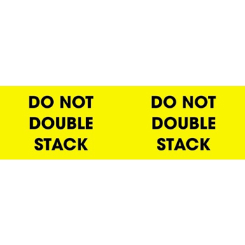 W.B. Mason Co. Labels, Do Not Double Stack, 3 in x 10 in, Fluorescent Yellow, 500/Roll