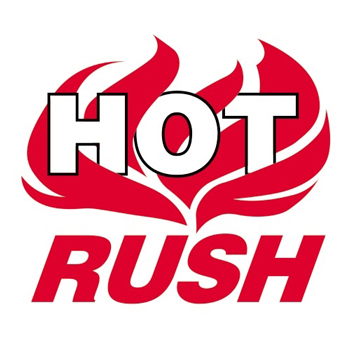 W.B. Mason Co. Rush Labels, Hot Rush, 4 in x 4 in, Red/White, 500/Roll