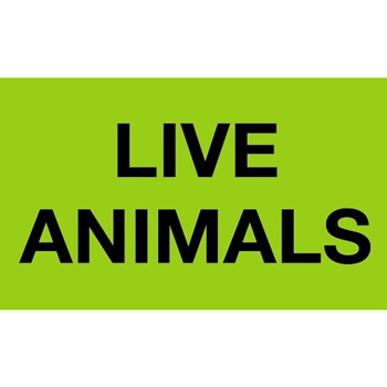 W.B. Mason Co. Labels, Live Animals, 3 in x 5 in, Fluorescent Green, 500/Roll
