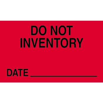 W.B. Mason Co. Labels, Do Not Inventory- Date __, 3 in x 5 in, Fluorescent Red, 500/Roll