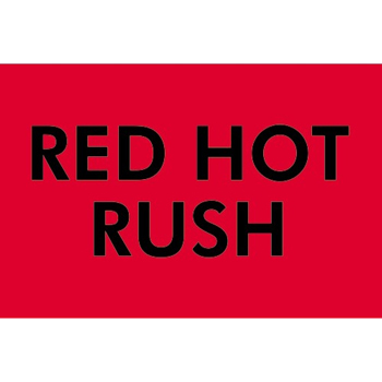 W.B. Mason Co. Labels, Red Hot Rush, 2 in x 3 in, Fluorescent Red, 500/Roll