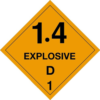 W.B. Mason Co. Labels, Explosive- 1.4D- 1, 4 in x 4 in, Orange/Black, 500/Roll